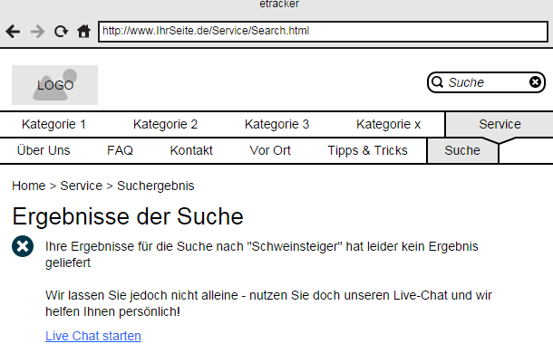 search phrase 'product A' with result