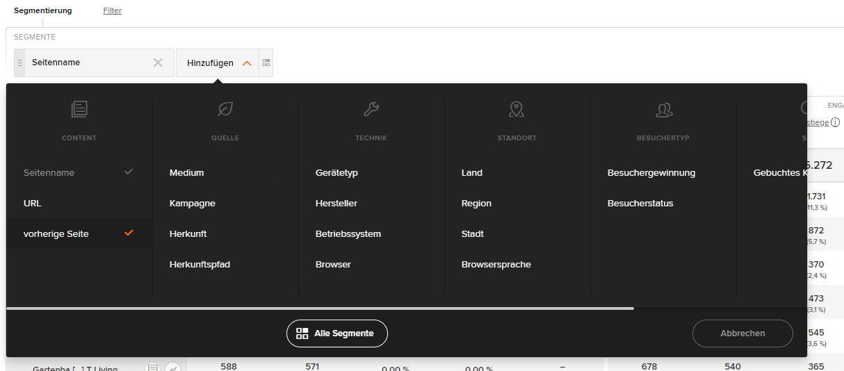 The previous page dimension can be added in all standard reports via segmentation.