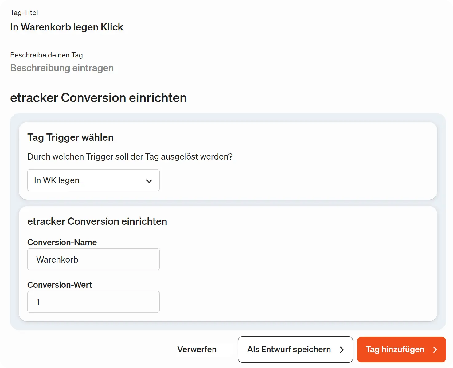 Micro & Macro Conversions bestimmen