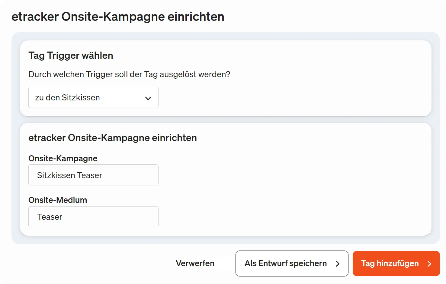 etracker Onsite Kampagnen einrichten