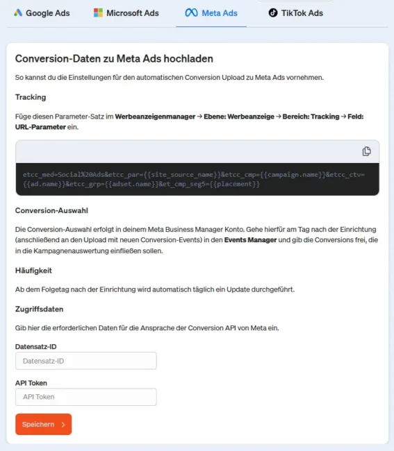 Meta conversion upload in etracker analytics
