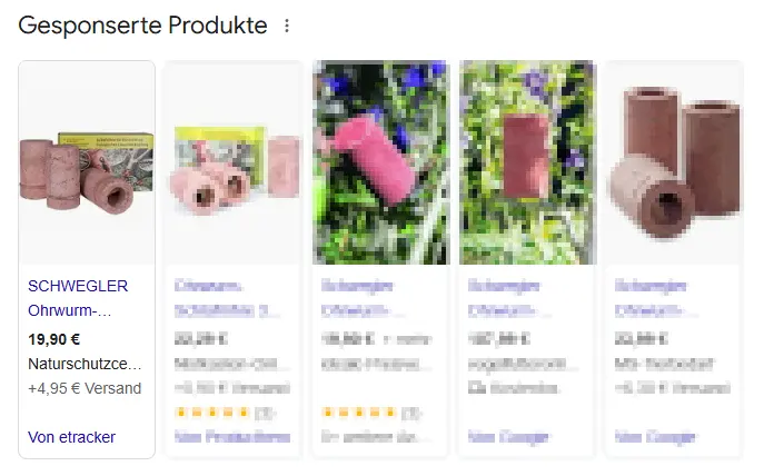 Example of how your ad is placed when you use etracker