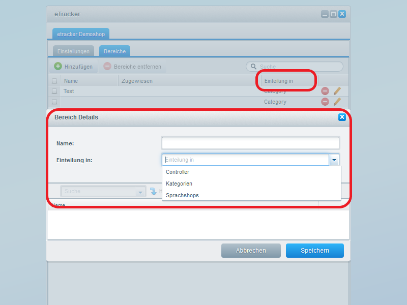 etracker shopware plugin einstellungen