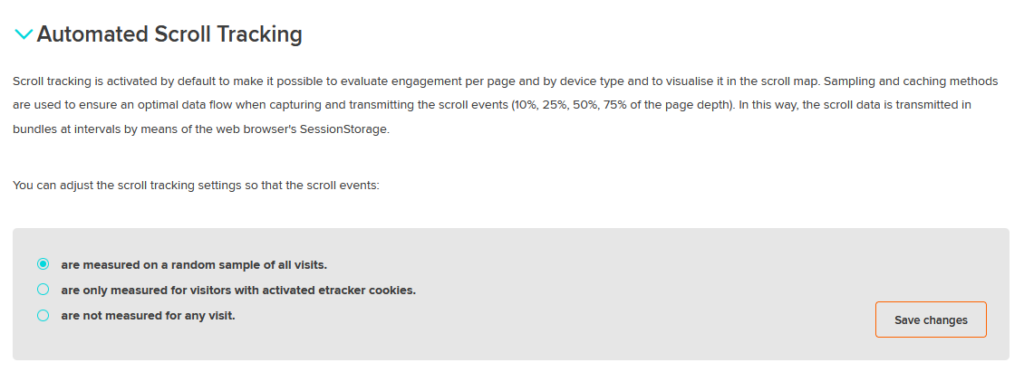 Automated Scroll Tracking in etracker Analytics