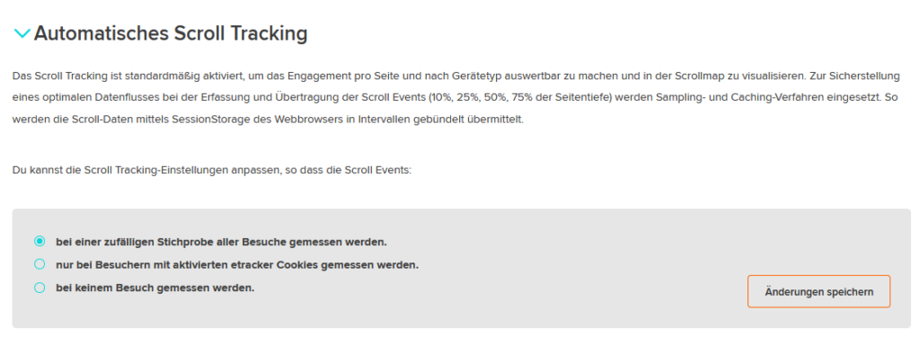 Automatisches Schroll Tracking in etracker Analytics